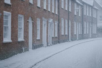 residential street in winter